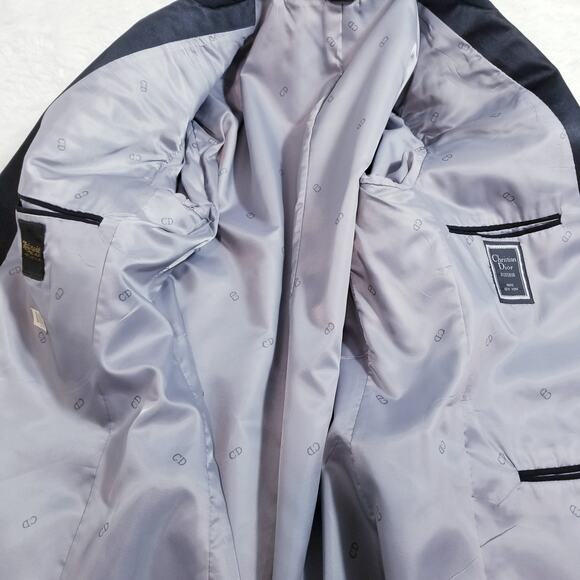 Christian Dior Striped Peak Lapel Tuxedo Blazer size 48R - Picture 6 of 14